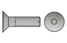 Billede af Undersænket Insexskrue ISO 10642 Elforzinket (A2F) Stål Kl. 10.9 M8x45 (200 Stk)