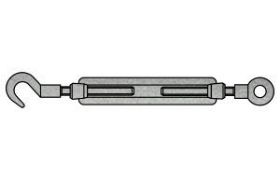 Billede af Vantskrue DIN 1480 Elforzinket Stål (S235JR) Med 1 Stk. Øjebolt Og Krog Type SP-RH M20 (1 Stk)