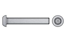 Billede af Sikkerhedsskrue M/Buttonhead 1-vejs Torx (ISO 7380) Rustfri A2 M5x8-T25 (100 Stk)