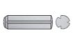Billede af Kærvstifte Med Rejfning DIN 1473 Rustfri A1 (1.4305) Med Fuld Længde Kærv (Ø2x8) (100 Stk)
