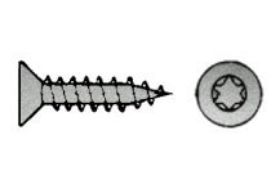 Billede af Spånskruer M/Undersænket Torx Hoved, Fuldgevind Elforzinket Stål CE/EN 14592 4x45 -T20 (1000 Stk)