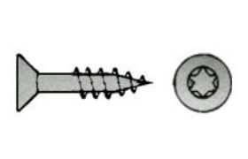 Billede af Spånskruer M/Undersænket Torx Hoved, Delgevind Elforzinket Stål CE/EN 145925x55/33 -T25 (500 Stk)