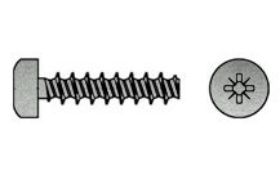 Billede af Panhovedet Thermoplastskrue M/Torx, Elforzinket Hærdet Stål 2,2x10-T6 (1000 Stk)