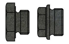 Billede af Cylindrisk Rørprop DIN 7604 Ubehandlet Stål Med Fingevind Type C (Lang Gevind) M38x1,5 (10 Stk)