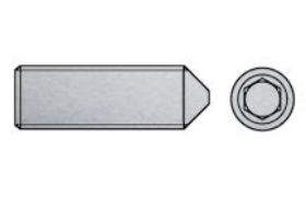 Billede af Pinolskrue Med Spids Ende DIN 914 Rustfri A1/A2 M2x8 (50 Stk)