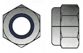 Billede af Låsemøtrik ISO 10511 Elforzinket (8 TLP) Stål Kl. 04, Med Nylonindsats M24 (25 Stk)