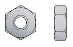 Billede af Møtrik DIN 934 Rustfri A1/A2 M2,3 (100 Stk)