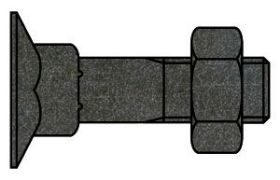 Billede af Undersænket Bolt DIN 605 Ubehandlet Stål Kl. 4.6 Inkl. Møtrik M10x70 (100 Stk)