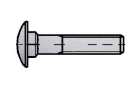 Billede af Bræddebolt ISO 8677 U/Møtrik Rustfri A2 M8x50