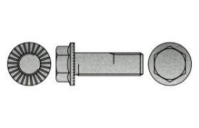 Billede af RIPP Sekskantet Bolt M/Flange & Låserib Elforzinket Hærdet Stål Kl. 100 M6x12 (500 Stk)