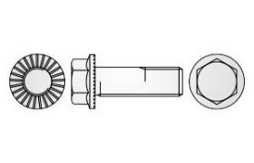 Billede af RIPP Sekskantet Bolt M/Flange & Låserib Zinkflake Behandlet (flZn/TL 480h) Hærdet Stål Kl. 100 M8x12 (200 Stk)