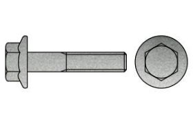 Billede af Flangebolt EN 1665 Elforzinket Stål Kl. 8.8 Heavy-Serien M12x45 (100 Stk)