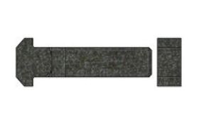Billede af T-Hoved Bolt DIN 186 Type B (Lang Gevind) Ubehandlet Stål 4.6 Inkl. Møtrik M10x35 (25 Stk)