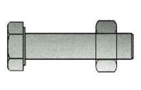Billede af Maskinbolt DIN 601 Elforzinket Stål Kl. 4.6 Inkl. Møtrik M10x16 (200 Stk)