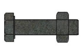 Billede af Maskinbolt DIN 601 Ubehandlet Stål Kl. 4.6 Inkl. Møtrik M20x95 (25 Stk)