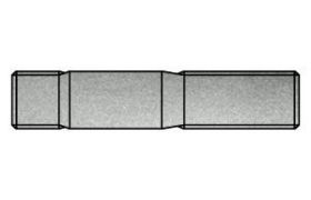 Billede af Pindbolt DIN 938 Elforzinket Stål kl. 5.8, Metal-Ende ˜ 1 d M8x30 (100 Stk)