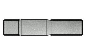 Billede af Pindbolt DIN 939 Elforzinket Stål Kl. 8.8, Metal-Ende ˜ 1,25 d M10x45 (50 Stk)