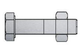 Billede af SB Stålbolt (CE) ISO 4014 Rustfri-Syrefast A4 Inkl. Møtrik ISO-4032 iht. EN-15048 M12x60 (50 Stk)