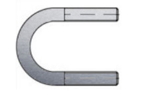Billede af U-Bolt DIN 3570 Rustfri-Syrefast A4 Med Dobbeltsidet Gevind Type A 282 / NW 250 (1 Stk)