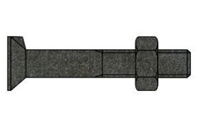 Billede af Plovbolt M/Undersænket Hoved DIN 604 Ubehandlet Stål Kl. 4.6 Inkl. Møtrik M10x25 (200 Stk)