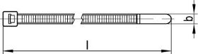Billede af Kabelbindere til temperaturer op til 105°C T18R Plastik PA6.6 - Bredde 2,5x100/22 (100 Stk)