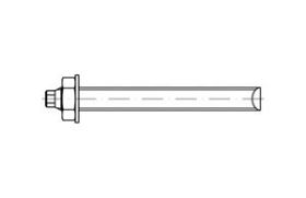 Billede af FISCHER Affaset Gevindstang M/Møtrik og Skive Elforzinket Stål Kl. 8.8 RG M16x270 (10 Stk)