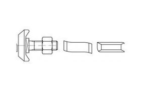 Billede af HALFEN T-Bolt M/Møtrik Elforzinket Stål Kl. 4.6 HS 50/30 M10x50 (100 Stk)