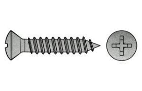 Billede af Linsehovedet Pladeskrue M/Phillips H Og Spids Ende DIN 7983 Elforzinket Hærdet Stål Type C-H 4,2x45 (500 Stk)