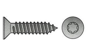 Billede af Undersænket Pladeskrue DIN 7982 M/Torx Og Spids Ende DIN 7982 Elforzinket Hærdet Stål Type C-ISR 2,2x4,5-C-T6 (2000 Stk)