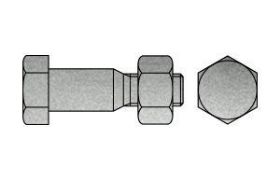 Billede af SB Pasbolt Inkl. Møtrik DIN 7968 Elforzinket Stål Kl. 5.6 CE M24x105 (10 Stk)